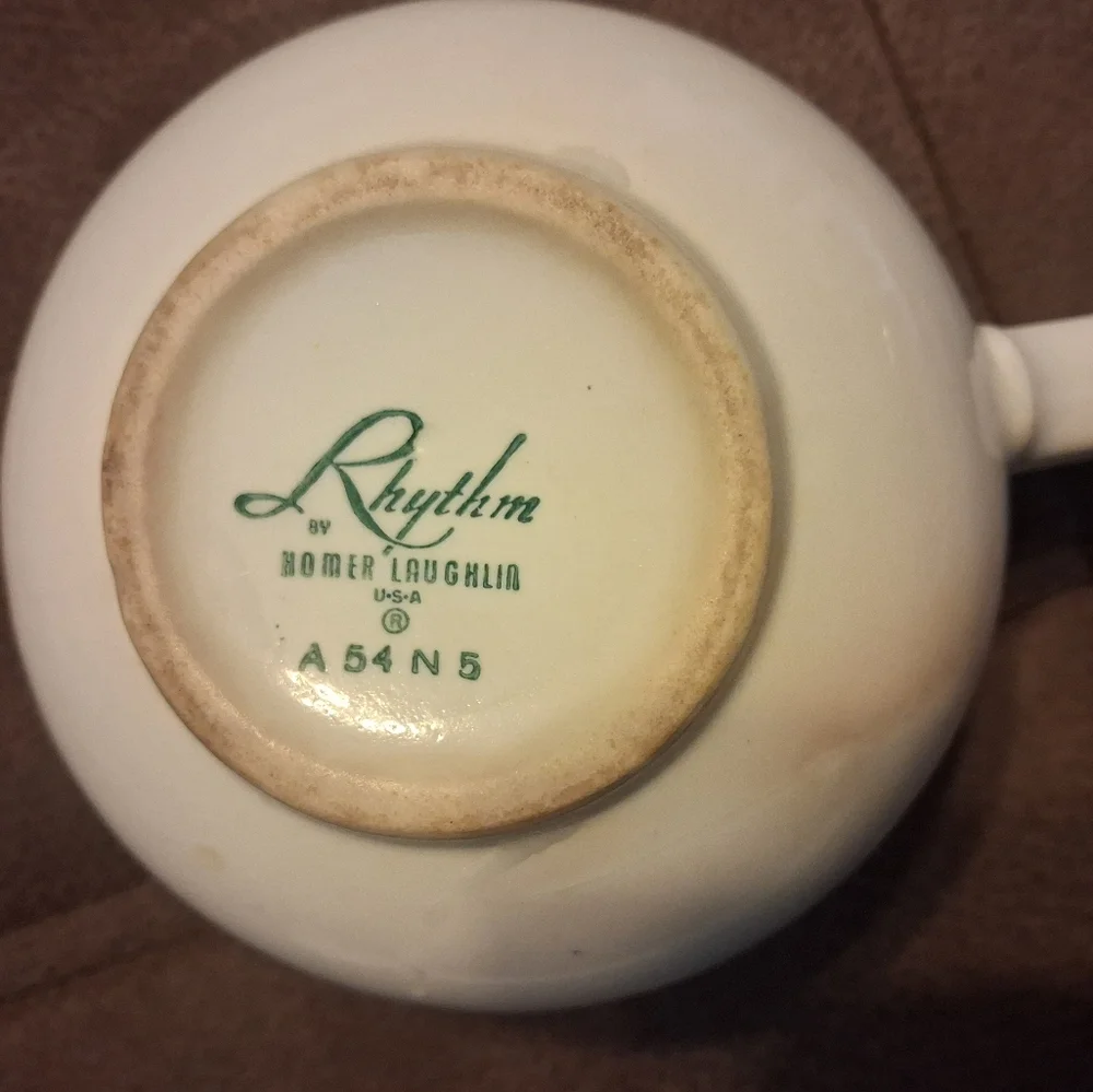Rhythm Homer Laughlin Floral Cream Pitcher *damaged*